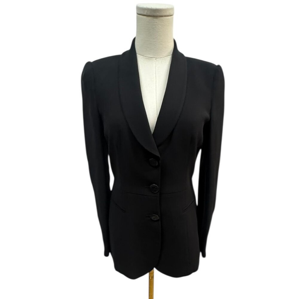 Giorgio Armani Black Label Vintage Silk Blazer Black Size 36 (US 2–4) EUC